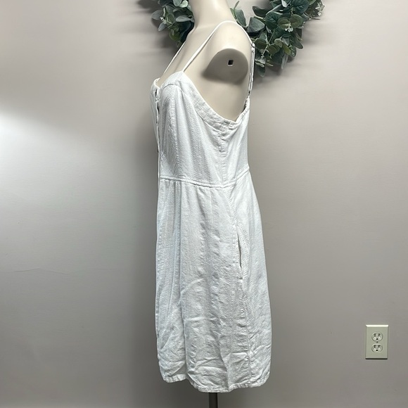 Universal Thread Button Front White Textured Linen Blend Sundress Pockets XL - Picture 3 of 16